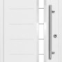Weiße Splendoor Sicherheits-Haustür Berlin Prime RC2 mit Glasausschnitt und Edelstahlgriff.