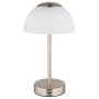Globo Tischleuchte Sarima, Metall Nickel Matt, 31cm, LED-Tischleuchte mit Touchdimmer.