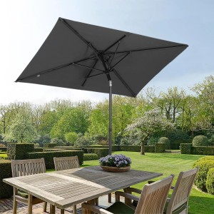 Sekey Balkonschirm, 200x125 cm, grau, mit Schutzhülle, UV 50+ für Balkon und Garten.