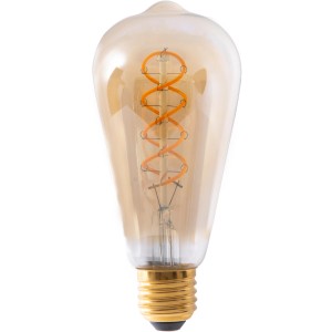 Näve LED-Leuchtmittel E27, 4W, extra warm, 3er Set. Goldfarbene Vintage-Glühbirne mit gewundenem Filament.