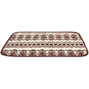 Bestlivings Tierdecke Lammflor, 90x140 cm, creme mit braunem Muster. Kuschelige Hundedecke für Haustiere.