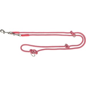 Geflochtene, reflektierende Jollypaw Hundeleine V-Leine in Lachs, 200 cm lang und 11 mm Durchmesser.