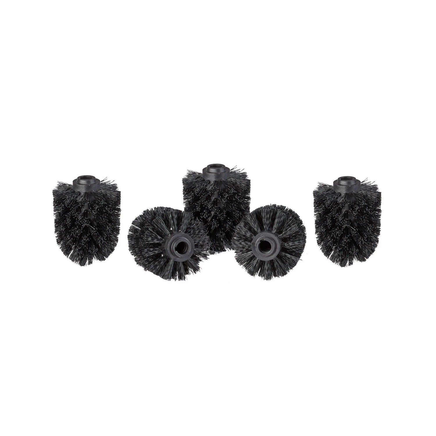 Relaxdays WC Bürstenkopf Kunststoff Schwarz 5er Set Zum Schrauben 9 cm ø 8 cm 12 mm