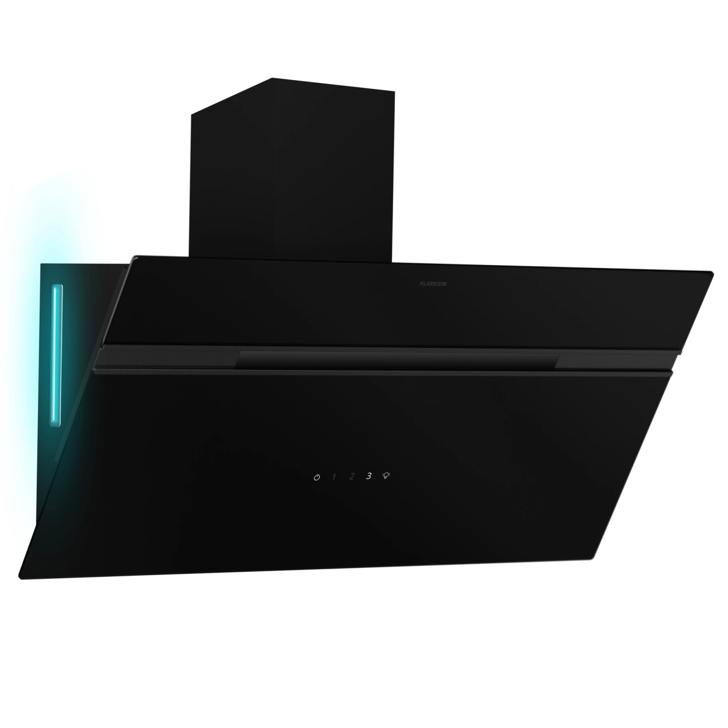 Klarstein Alina Dunstabzugshaube EEK A Touch LED-Beleuchtung Abluft/Umluft 615 m³/h Schwarz