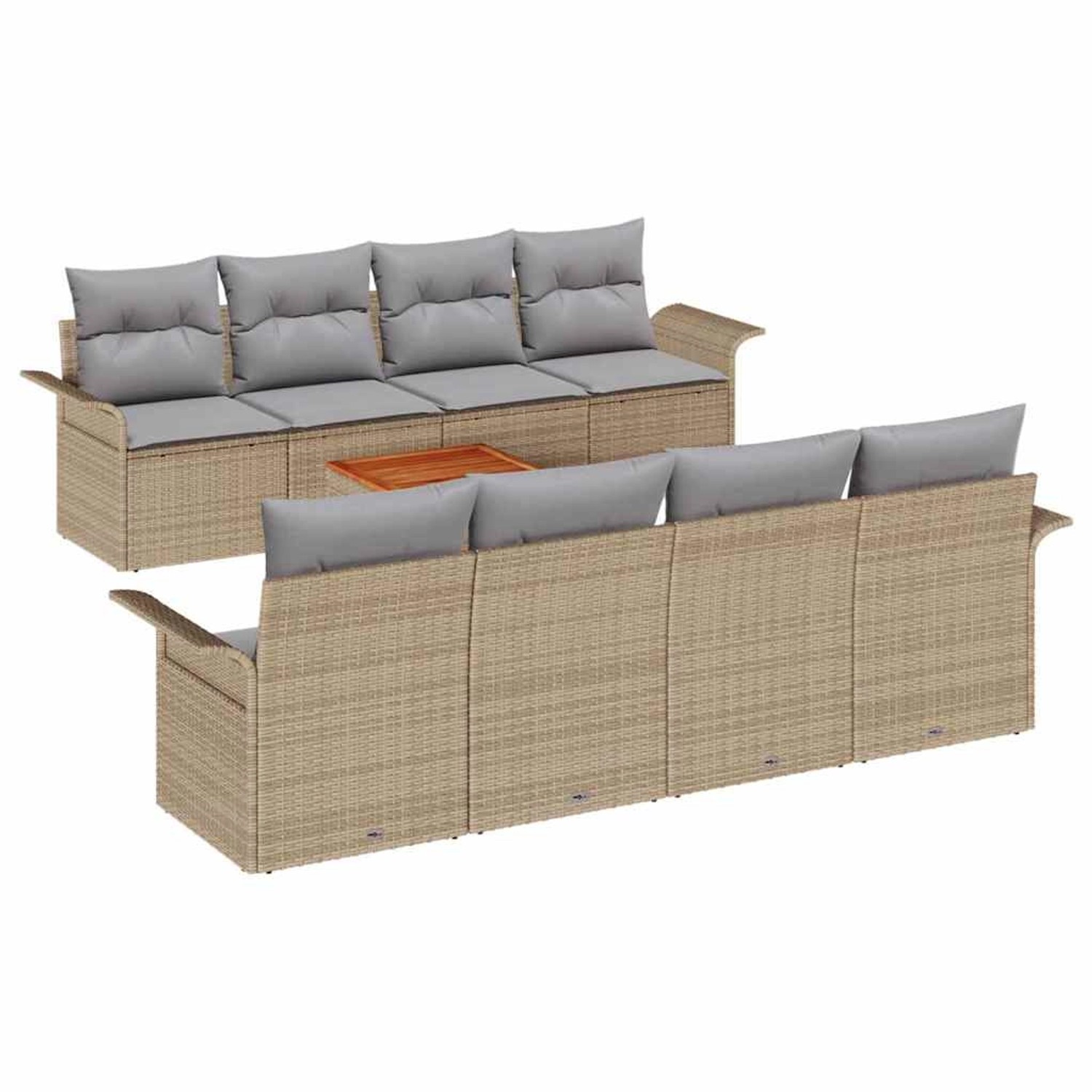 vidaXL Garten-Sofa-Set 9-Tlg Beige Poly Rattan 3347301 günstig online kaufen