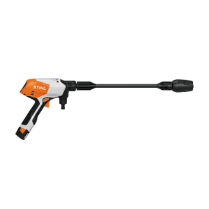 Stihl Akku-Druckreiniger RCA 20 in Orange-Grau. Kompakter, mobiler Hochdruckreiniger für Haus & Garten.