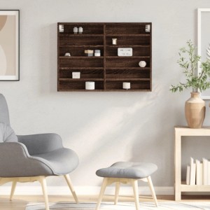 vidaXL Vitrinenschrank Braun Eichen-Optik 80x8,5x58 cm Holzwerkstoff 847960