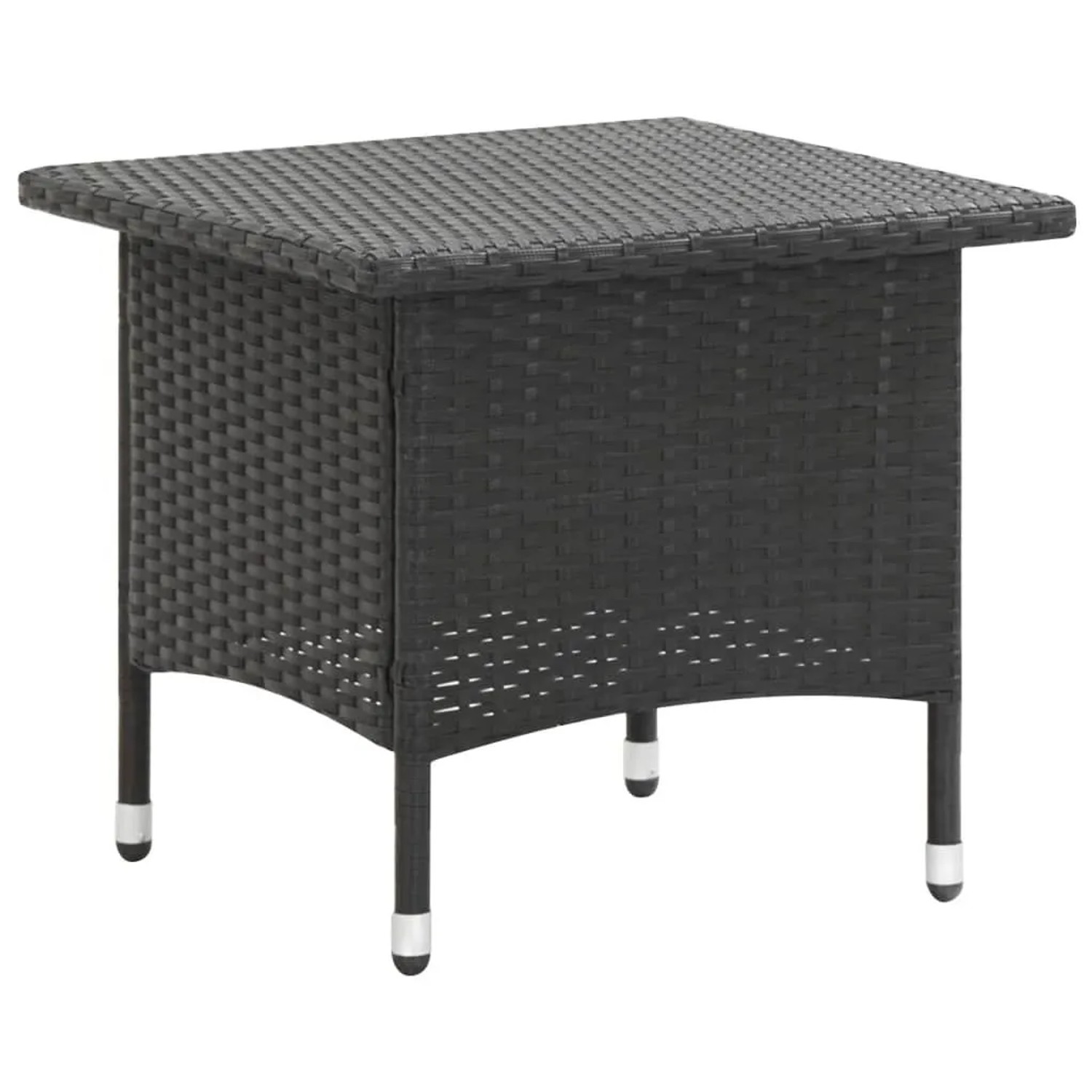 Furnicato Beistelltisch Schwarz 50x50x47 Cm Poly Rattan