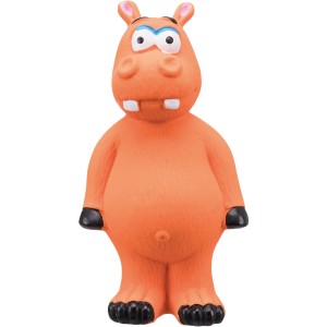 Orangefarbenes Jollypaw Hippo Latex Kauspielzeug für Hunde mit Stimme.