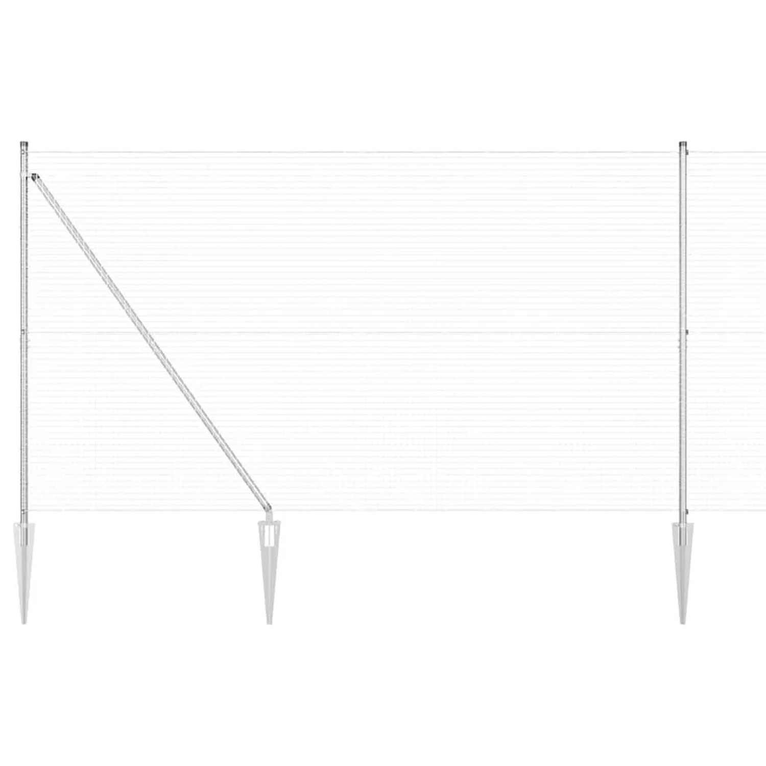 vidaXL Zaunpfosten Silber 25 x 1,6 m 25 x 25 mm Gitter Stahl 3351979 günstig online kaufen