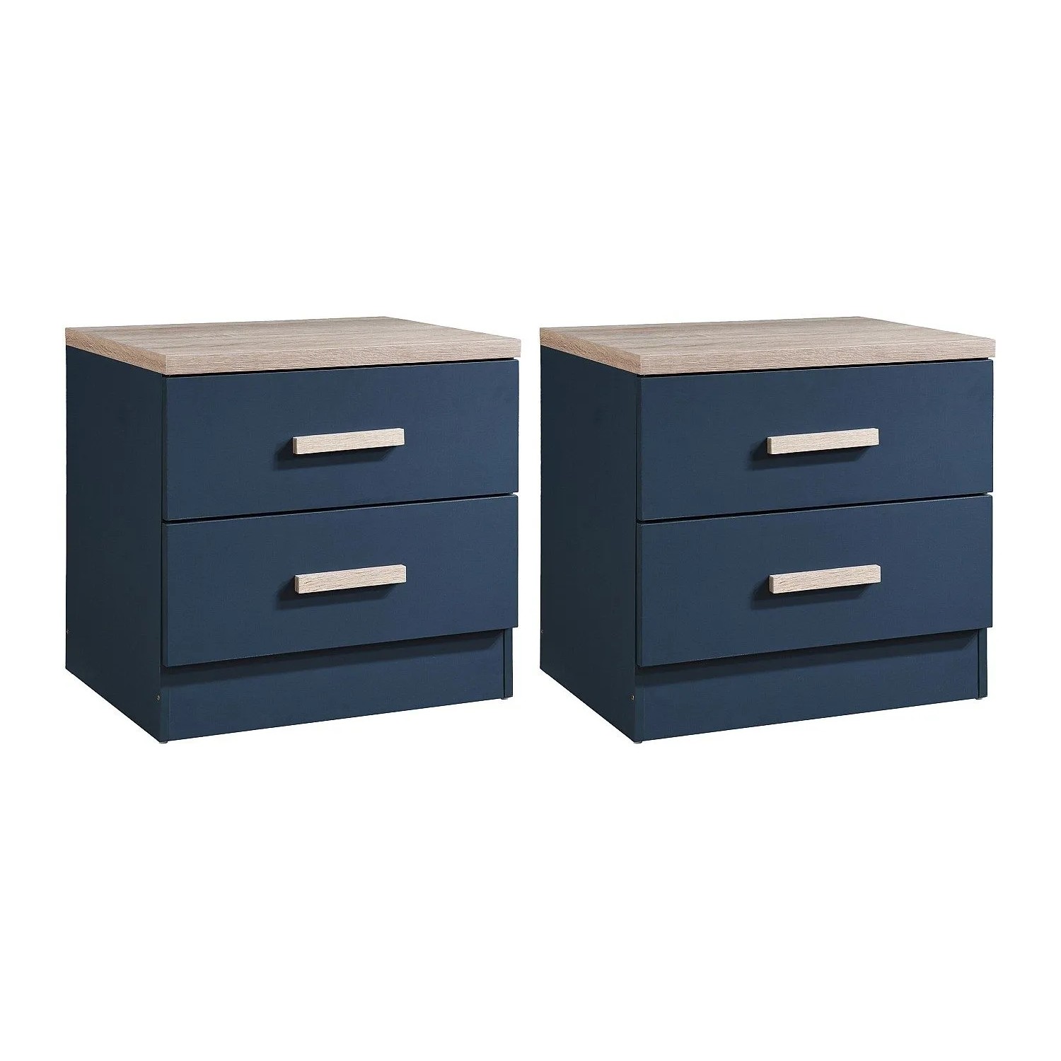 Vente-unique Nachttisch Skaido Blau  Naturfarben Hell 50 cm