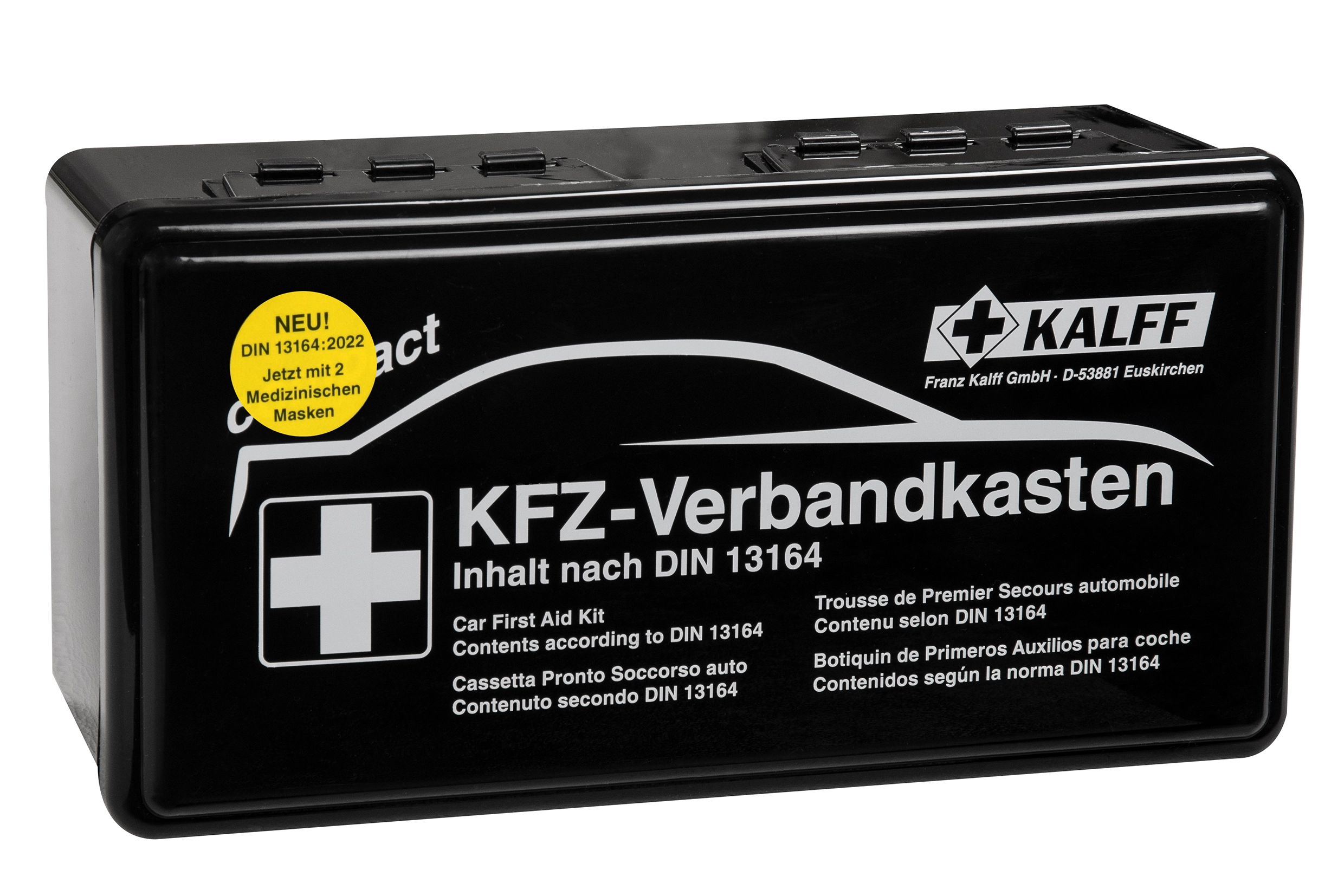 KFZ Auto-Verbandkasten - Füllung nach aktueller DIN 13164 Plus 1 inkl.  Notfallbeatmungshilfe