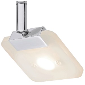 LED-Spot Fano, 1-flammig, Chrom/Nickel, mit satiniertem Acrylglas. Modernes Design für Innenräume.