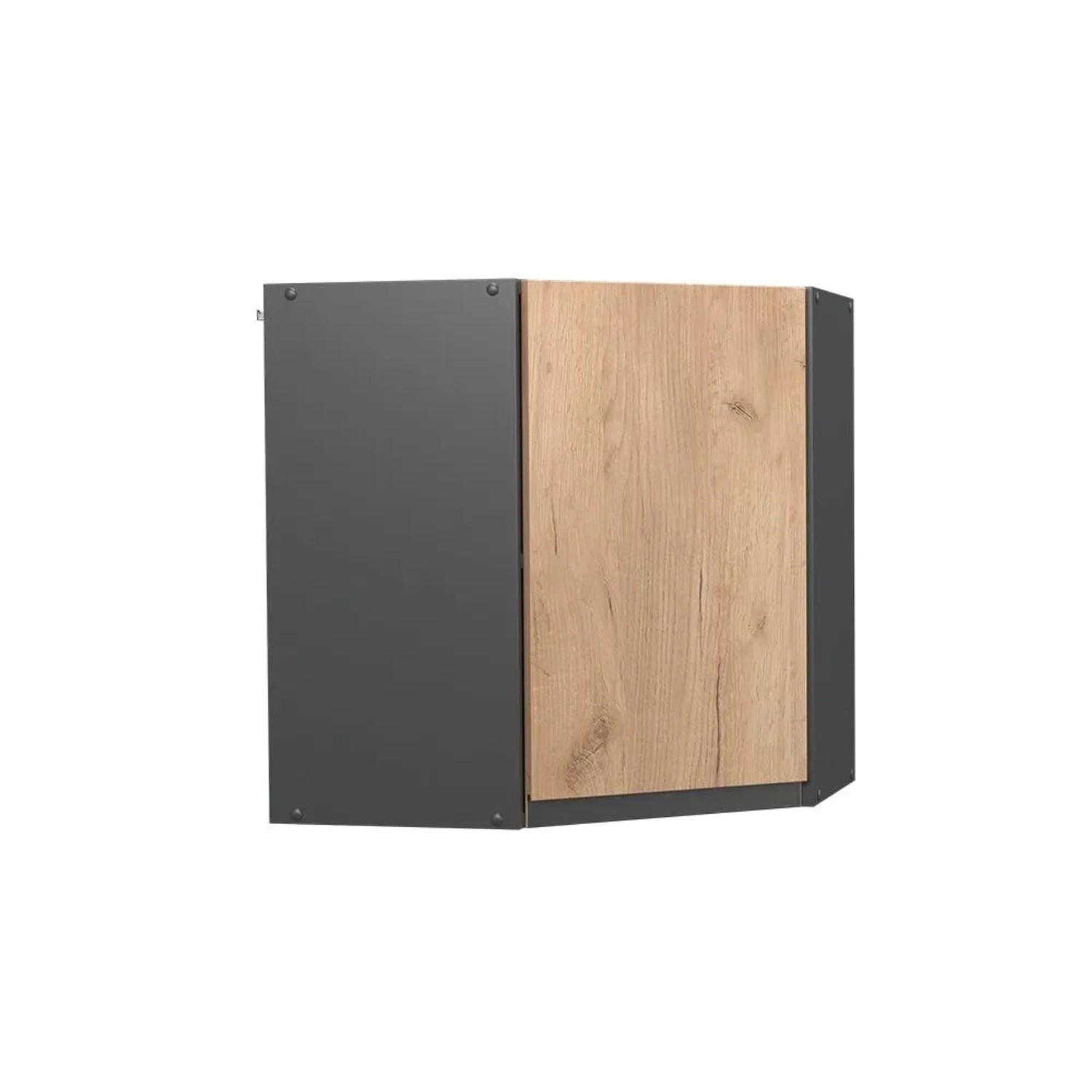 Vicco Eckhängeschrank R-Line Küchen-Eckschrank Goldkraft Eiche Anthrazit 57 cm J-Shape