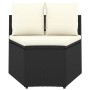 vidaXL Garten-Sofagarnitur, 7-tlg., Poly Rattan schwarz mit Auflagen. Gartenmöbel für entspannte Stunden.