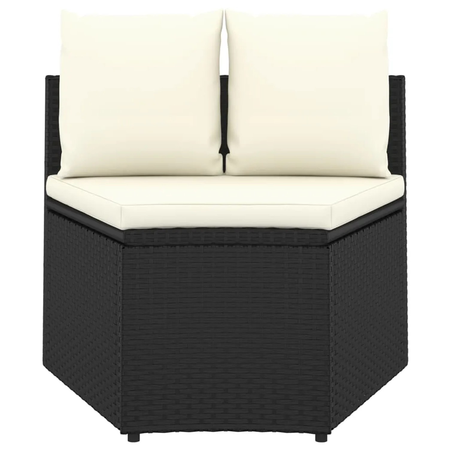 vidaXL Garten-Sofagarnitur, 7-tlg., Poly Rattan schwarz mit Auflagen. Gartenmöbel für entspannte Stunden.