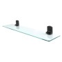 Spirella Glasregal Taku, 60cm, schwarz matt, mit Zinkhalterungen. Bad-Wandregal für Badutensilien.