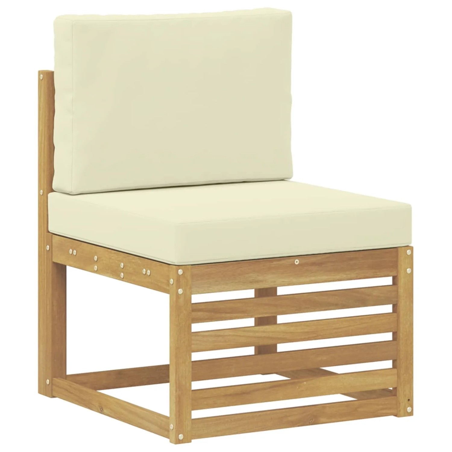 vidaXL Outdoor Mittelsofa Massivholz Akazie Weiß 901494