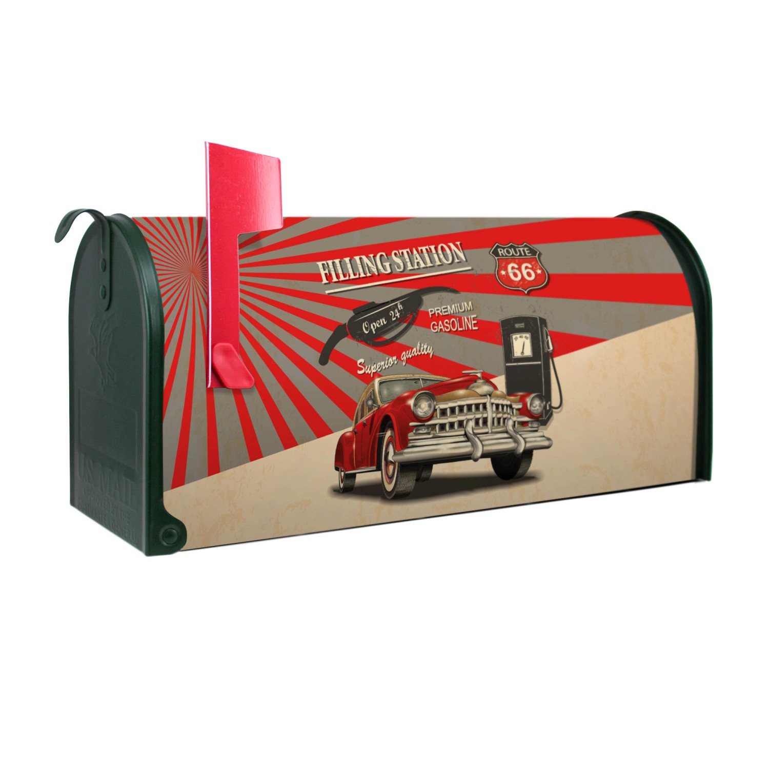 Banjado Amerikanischer Briefkasten Grün 48x22x16cm US Mailbox Letterbox Pos günstig online kaufen