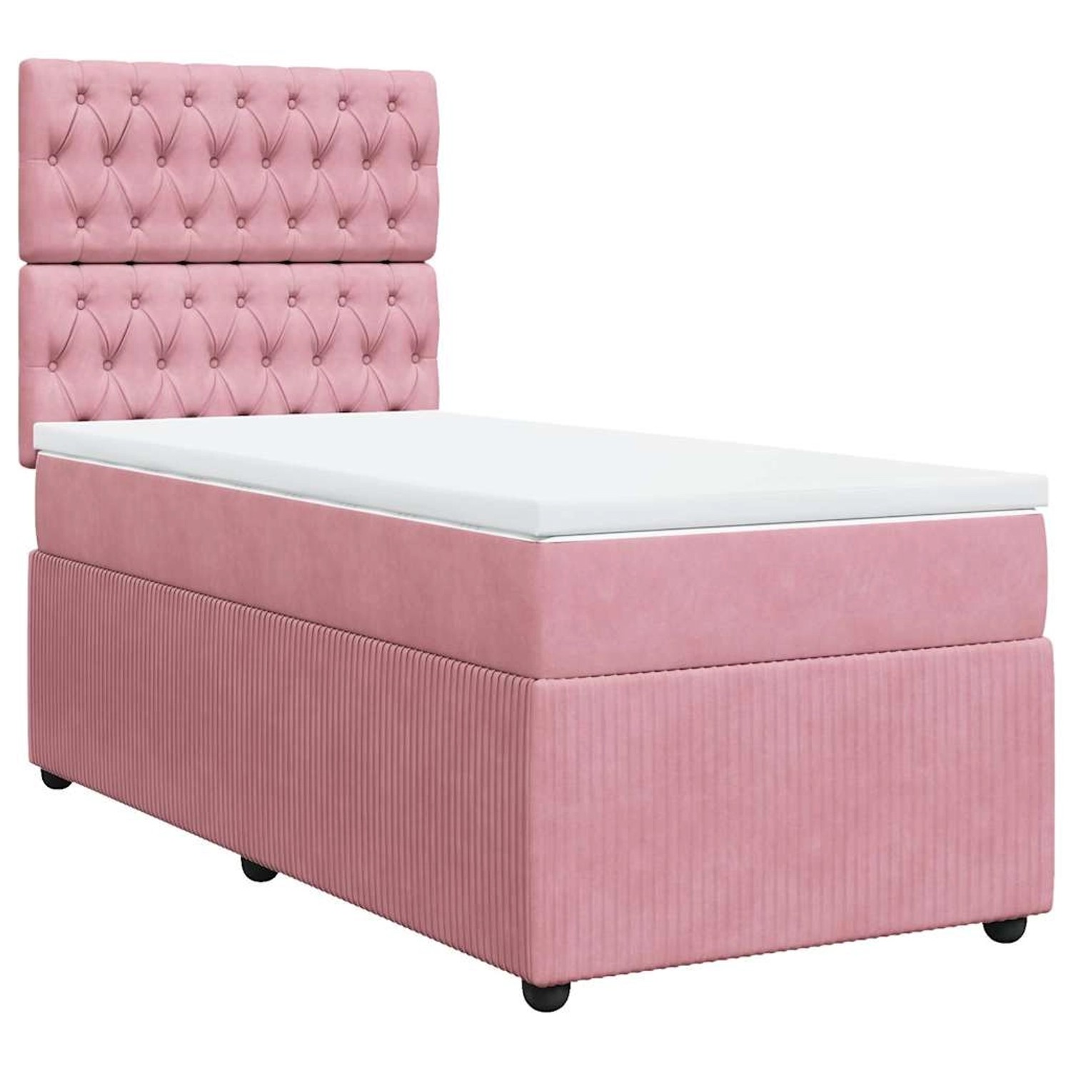 vidaXL Boxspringbett mit Matratze Rosa 80x200 cm Samt 3292201 günstig online kaufen