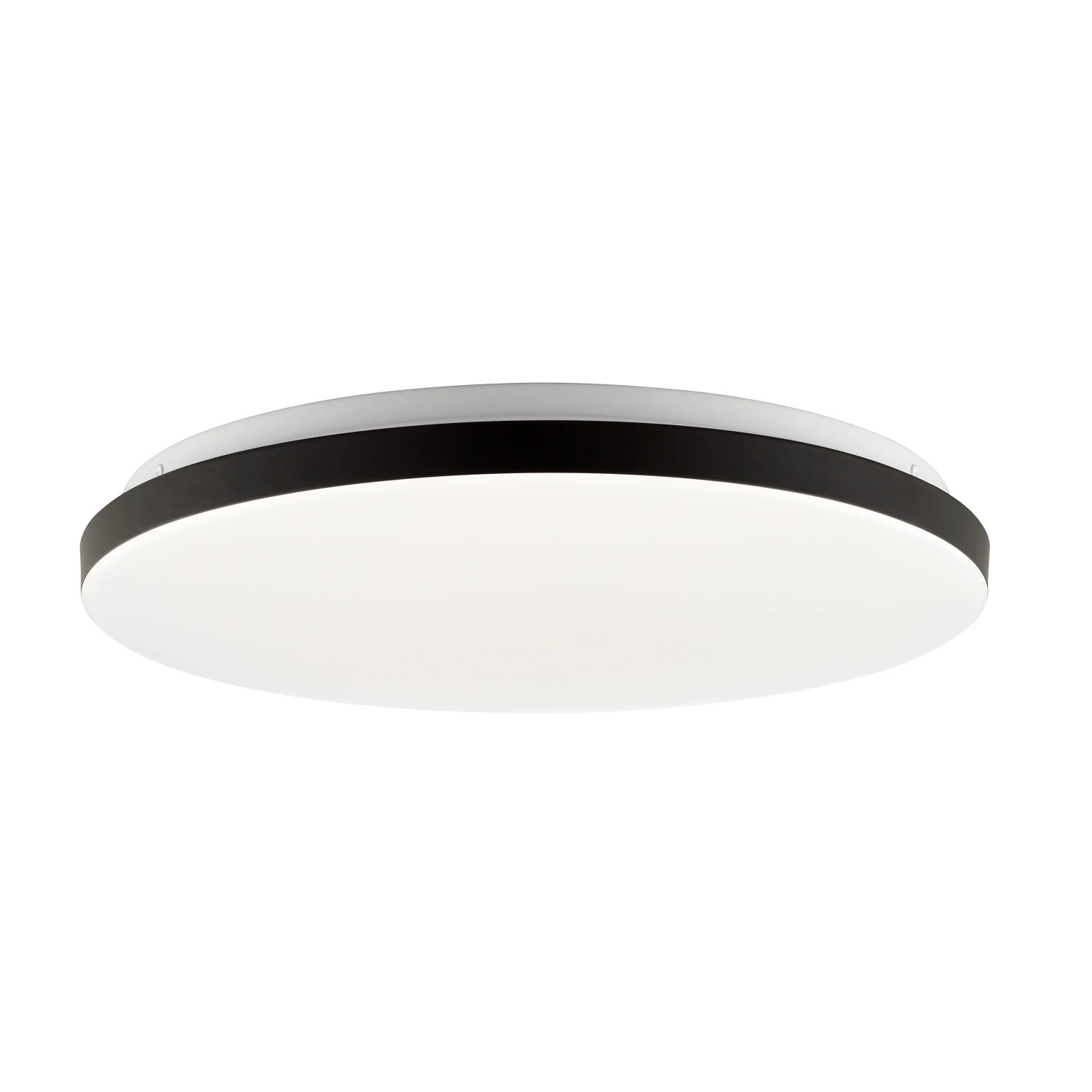 Smarte LED-Deckenleuchte Livio, Ø 38,5 cm, mit RGB & CCT Funktion in Weiß-Schwarz.