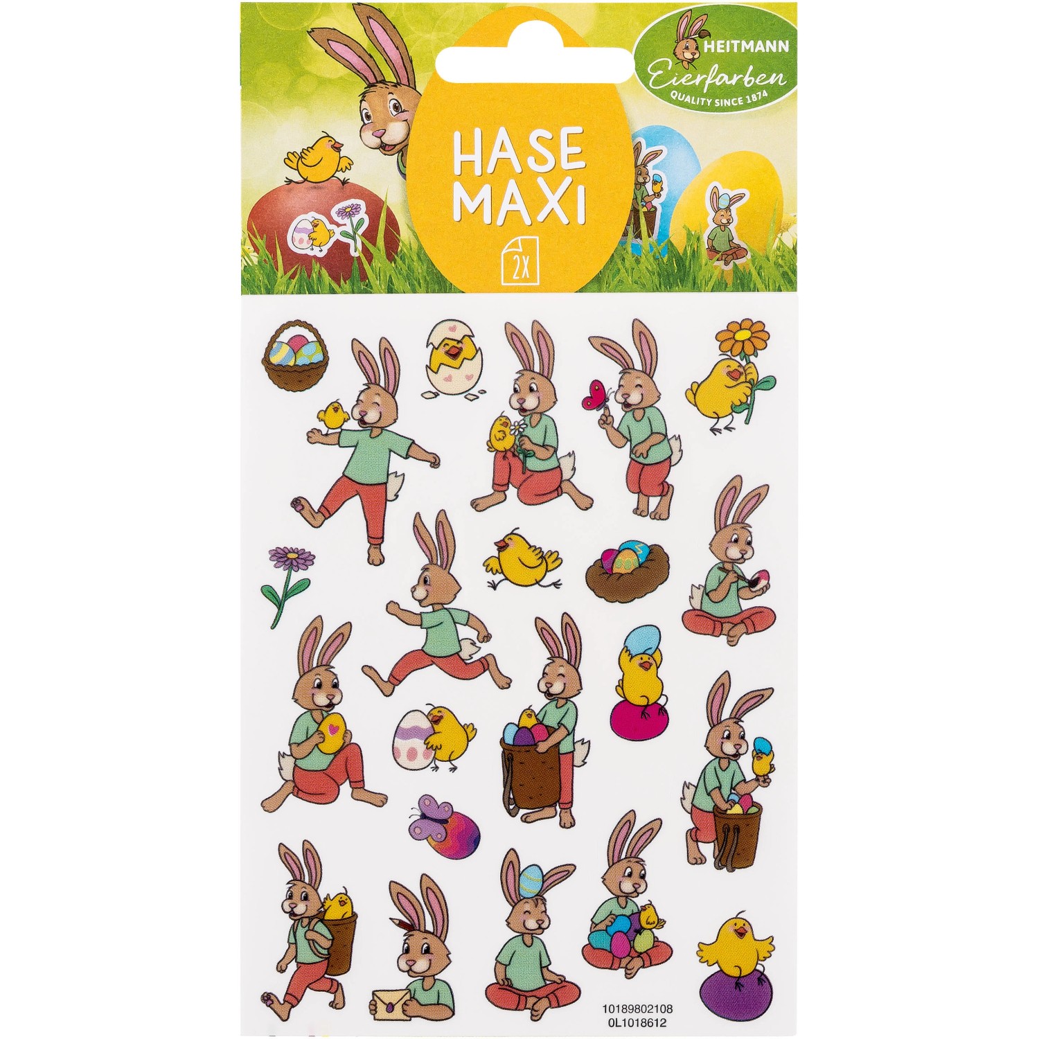 Brauns-Heitmann Eierfarben Sticker Hase Maxi für Eier 2 Blatt Bunt günstig online kaufen