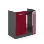 Vicco Spülenunterschrank R-Line, Bordeaux/Anthrazit, 80 cm breit, ohne Arbeitsplatte.