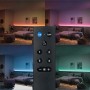 Philips Smart Lighting Fernbedienung steuert dimmbare Leuchtmittel. Zeigt verschiedene Lichtfarben im Schlafzimmer, programmierbar.