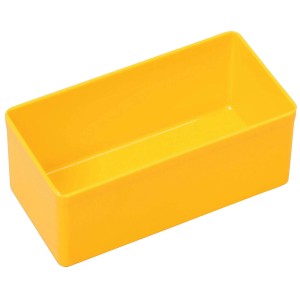 Gelber Sortimentskasten EuroPlus Insert, 4,5x5,4x10,8 cm, für Aufbewahrungssysteme.