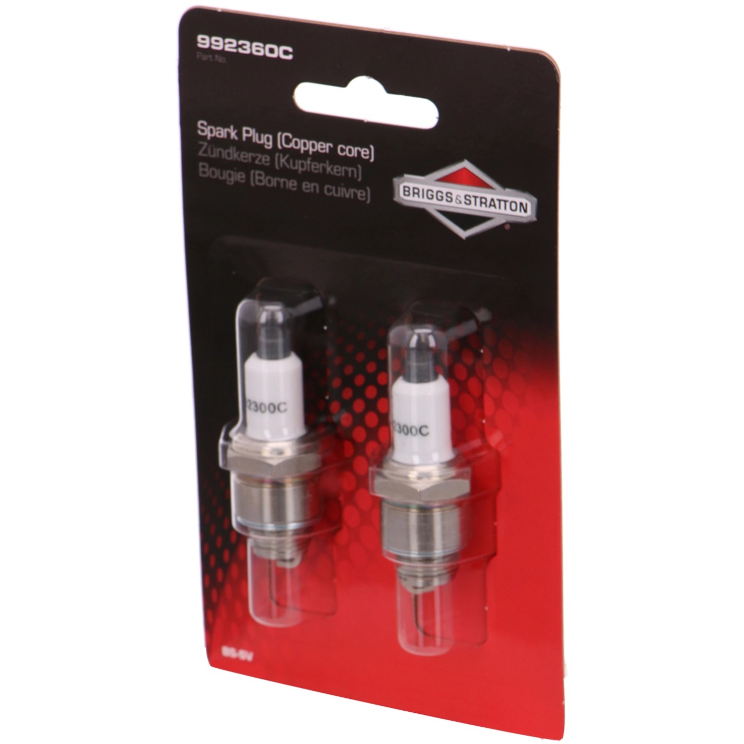 2er-Pack Briggs & Stratton Zündkerzen BS-SV-CU für Rasenmäher.