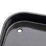Detailaufnahme: Char-Broil Universalgrillplatte Plus, Grillzubehör aus emailliertem Stahl mit Rand und Fettablaufloch.