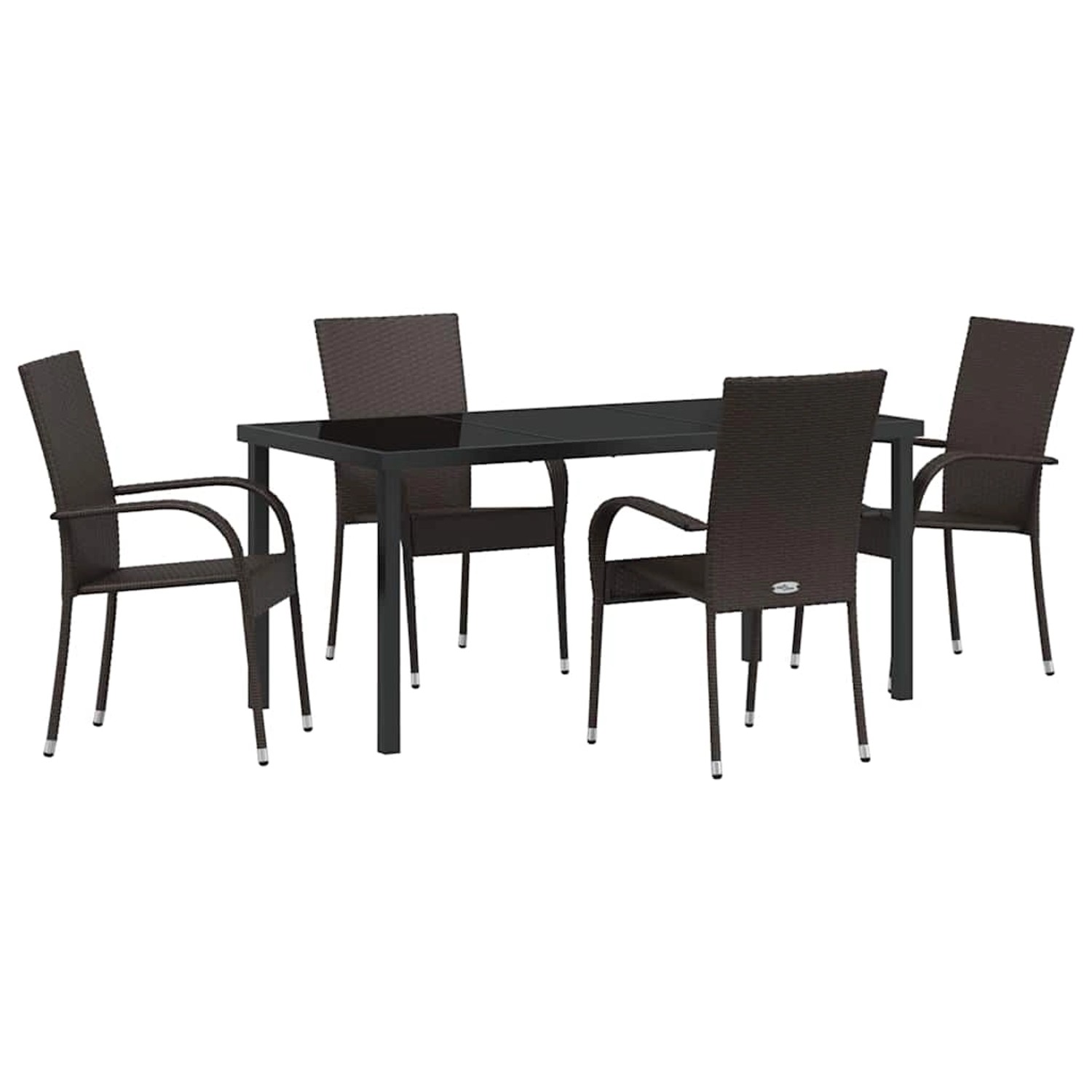 vidaXL Garten Essgruppe 5-Tlg Braun Poly Rattan 3379397 günstig online kaufen