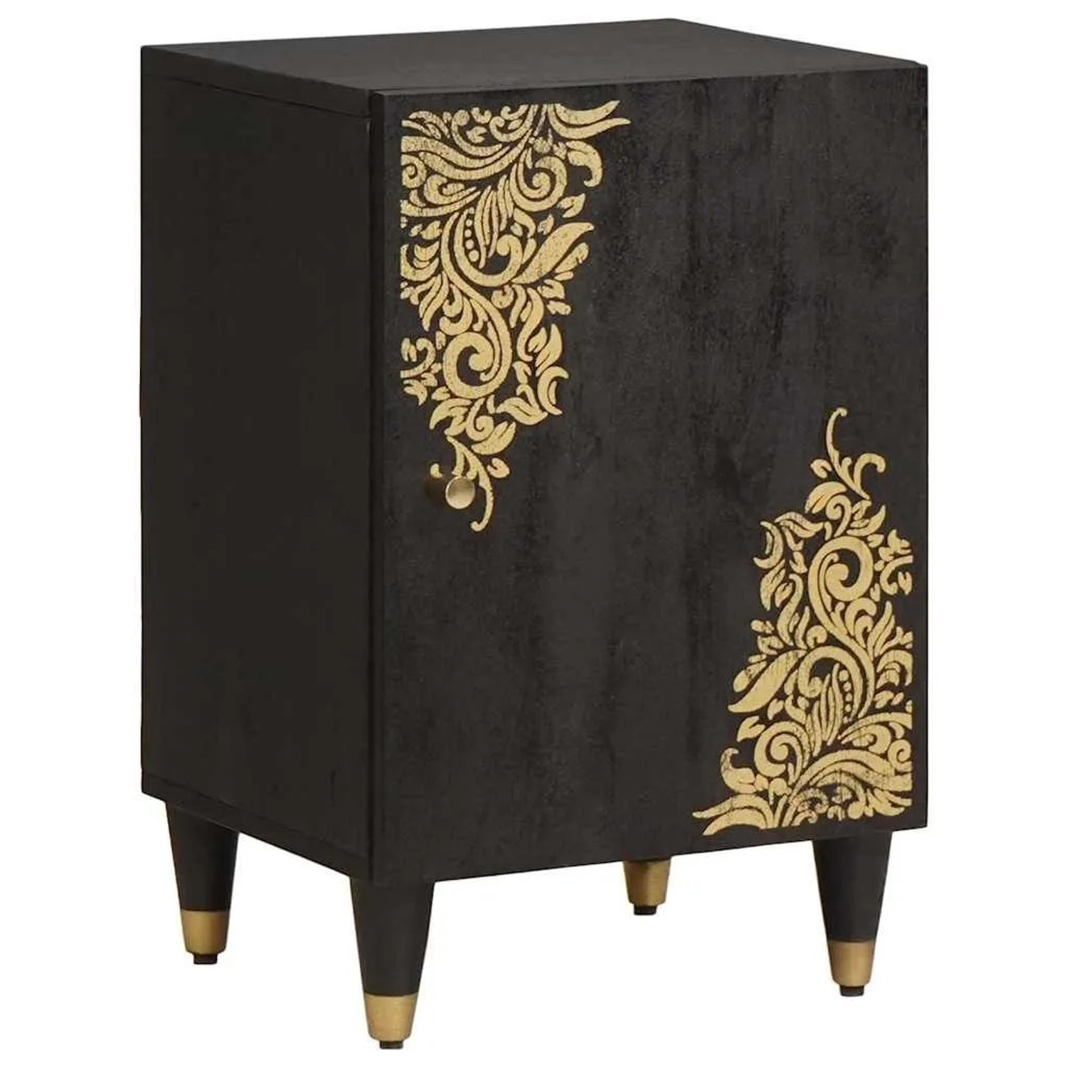 vidaXL Badezimmerschrank Schwarz 38 x 33 x 58 cm Massivholz Mango 4018829 günstig online kaufen