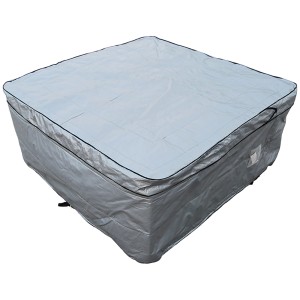 Silberner Nordlys Whirlpool-Wetterschutz, 90x230x230 cm, schützt vor Witterungseinflüssen.