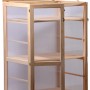 Dobar Anzuchtschrank Dome, großes Indoor Gewächshaus aus FSC®-Kiefernholz mit Regalböden und geöffnetem Deckel.