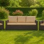 Beiges 1-tlg. Gartenkissen-Set für Polyrattan-Möbel, passend für 2-Sitzer Gartensofa.