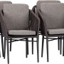Acamp Set mit 6 Manhattan Gartenstühlen in Anthrazit mit Sitz- und Rückenkissen.