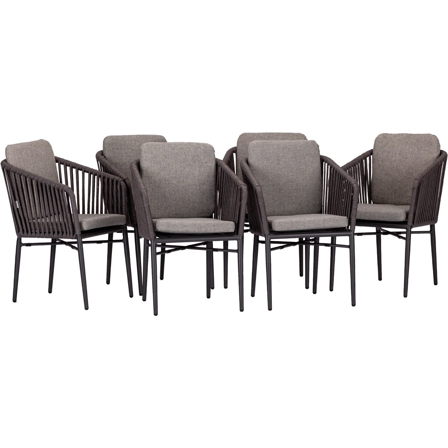 Acamp Set 6x Armsessel Manhattan Anthrazit