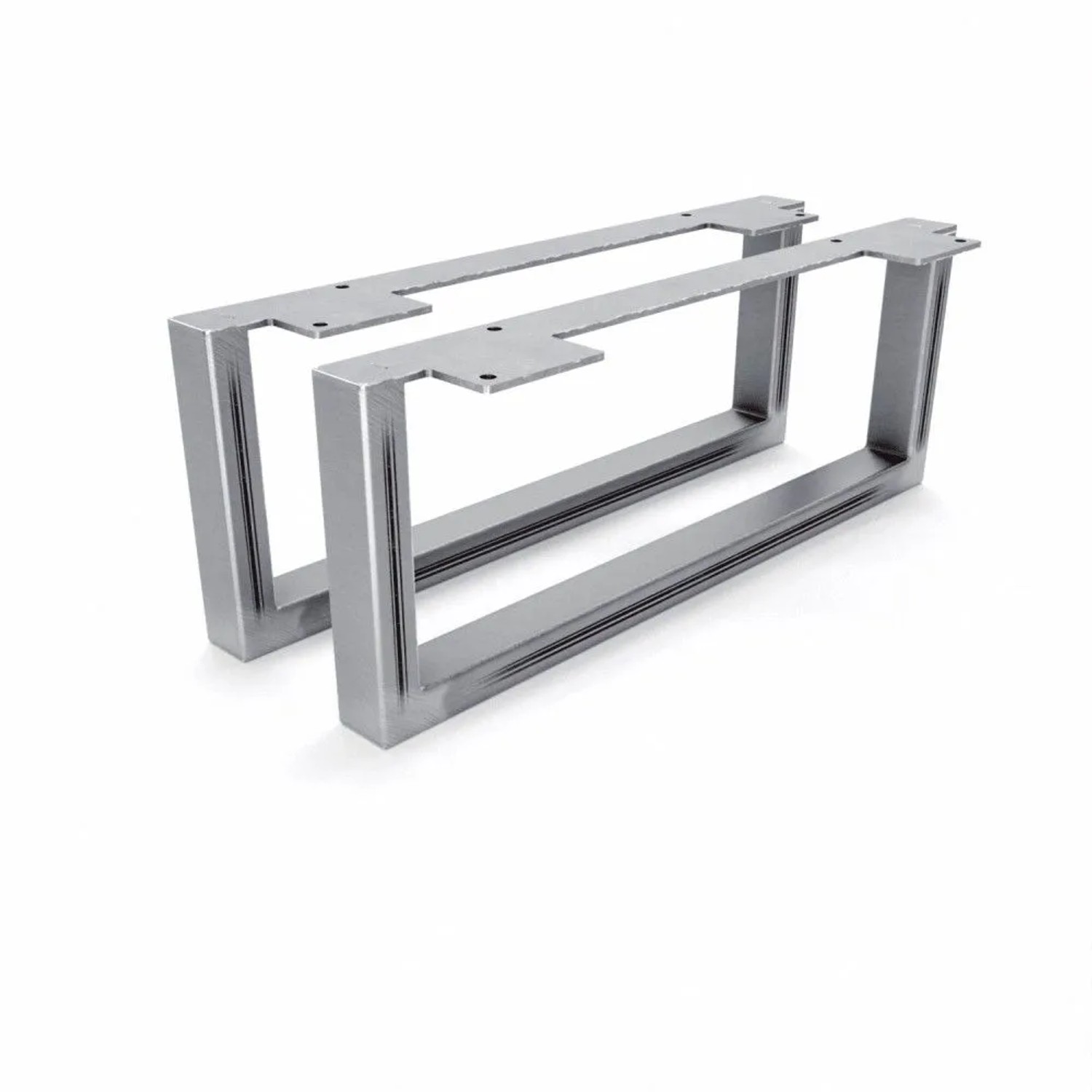 HEVVA Möbelfüße GRAZ 15 cm Hoch 40 cm Tief 2er Set Rohstahl-Klarlack