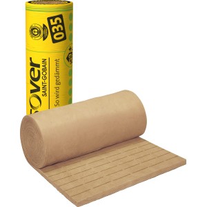 Isover Integra UKF 035 Untersparren-Klemmfilz, 24mm, Rolle und ausgerollt, zur Dämmung.