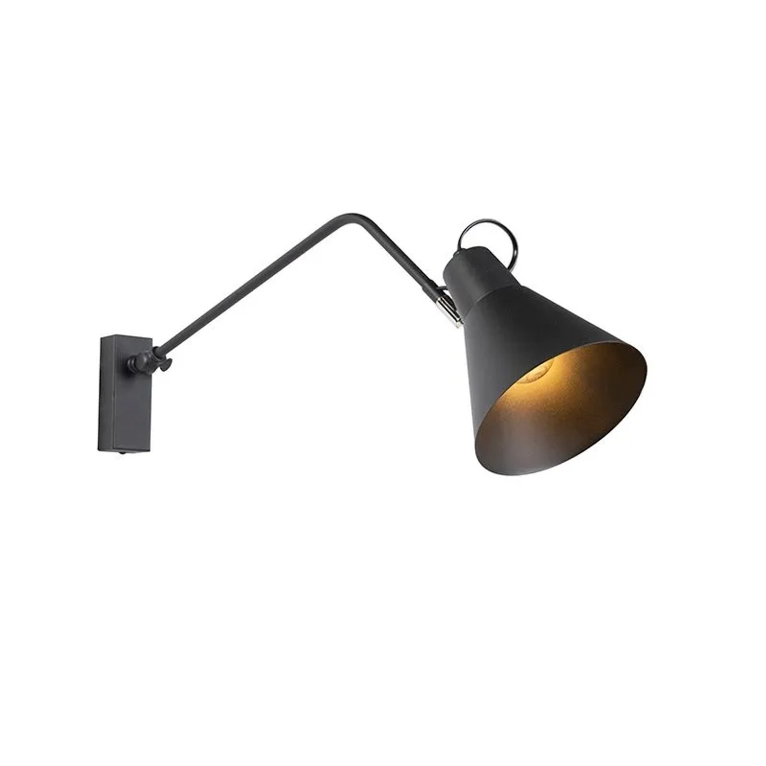 QAZQA Design Wandleuchte Schwarz Verstellbar Luna