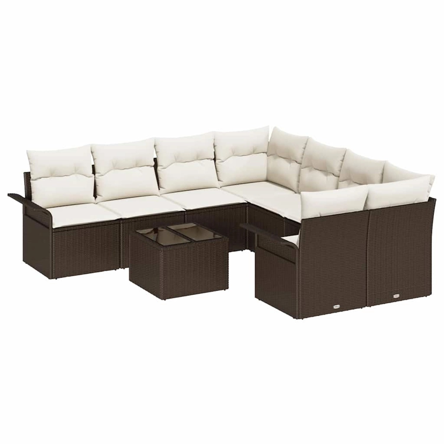 vidaXL Garten-Sofa-Set 9-Tlg Braun Poly Rattan 3345298 günstig online kaufen
