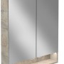 Fackelmann Spiegelschrank B.Style, Eiche Natur, 60 cm, mit Beleuchtung und Softclose-Türen.