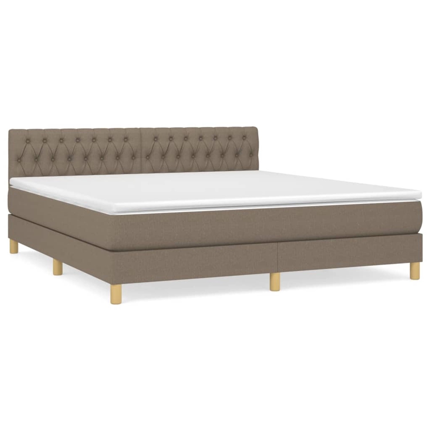vidaXL Boxspringbett mit Matratze Taupe 180x200 cm Stoff 3140877 günstig online kaufen