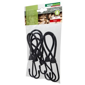 Windhager Planen-Expander, 6 Stück, 15 cm, schwarz. Zubehör für Hochbeete.