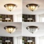 Dimmbare LED Deckenleuchte Henja in Bronze/Glas, Retro Vintage Design, 4 Lichtstimmungen.
