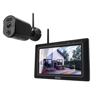 Abus EasyLook PPDF17000 Kamera-Set mit Monitor in Schwarz für Videoüberwachung.