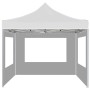Weißes, faltbares 2x2 m Partyzelt mit Wänden und Aluminiumrahmen von vidaXL.