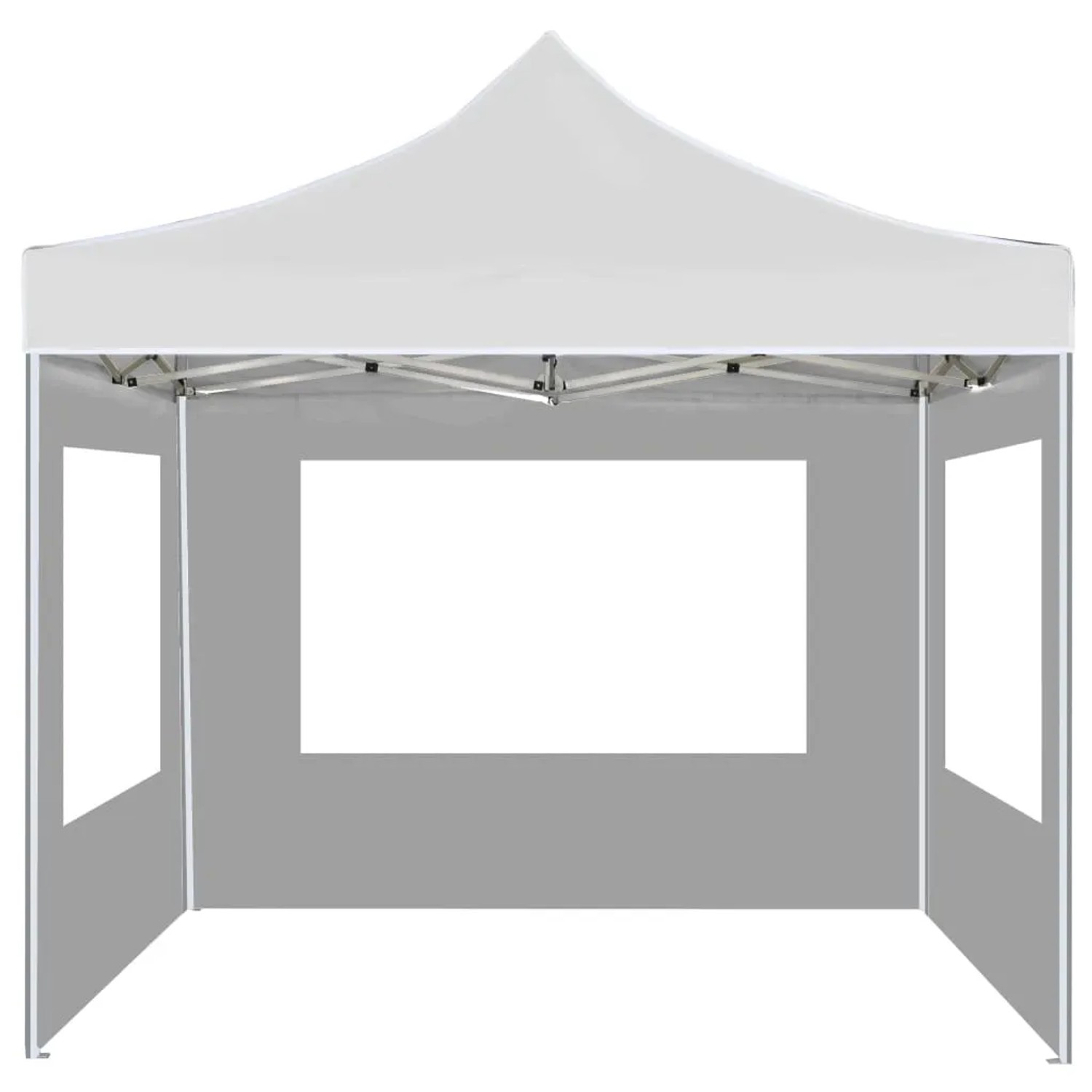 Weißes, faltbares 2x2 m Partyzelt mit Wänden und Aluminiumrahmen von vidaXL.