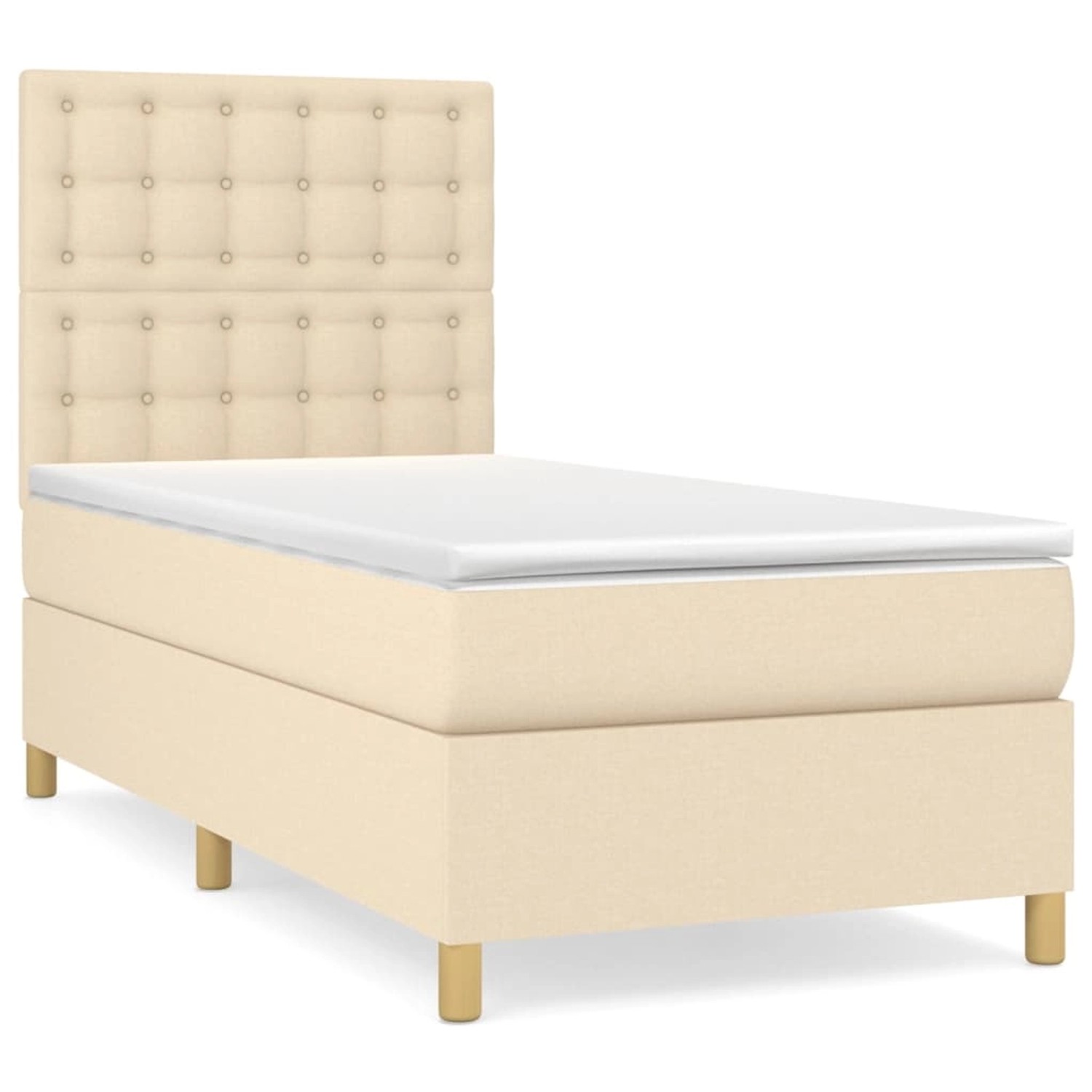 vidaXL Boxspringbett mit Matratze Creme 100x200 cm Stoff1379096 günstig online kaufen